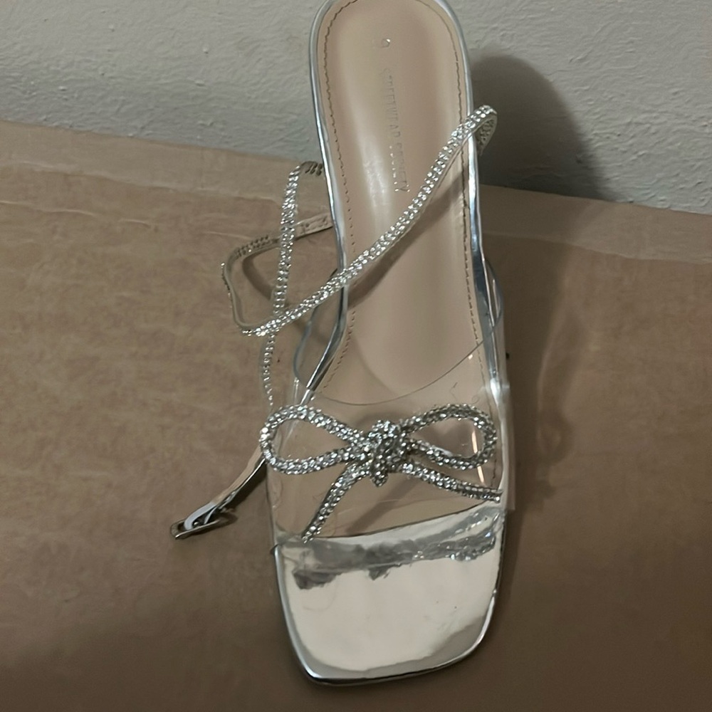 Silver Bow Heels